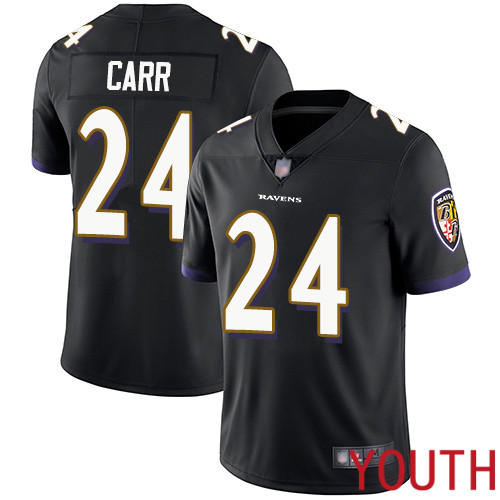 Baltimore Ravens Limited Black Youth Brandon Carr Alternate Jersey NFL Football 24 Vapor Untouchable